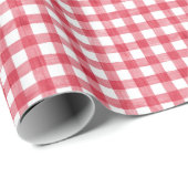 Baby's Kersrode Eerste Rode Gingham Verjaardag Cadeaupapier (Rol Hoek)