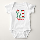 Baby's Kerstman Bodysuit monogram M (Voorkant)
