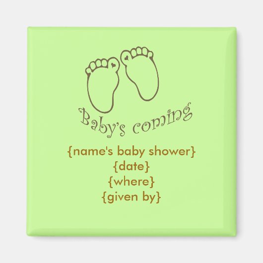 baby's komen eraan magneet (Voorkant)