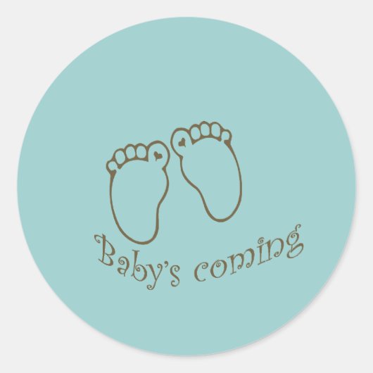 baby's komen eraan ronde sticker (Voorkant)
