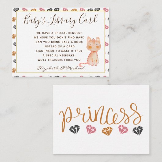 Babys Library Book Request Kaart Princess Cats Meo (Voorkant / Achterkant)