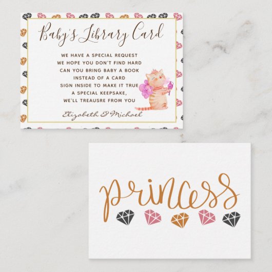 Babys Library Book Request Kaart Princess Cats Meo (Voorkant / Achterkant)