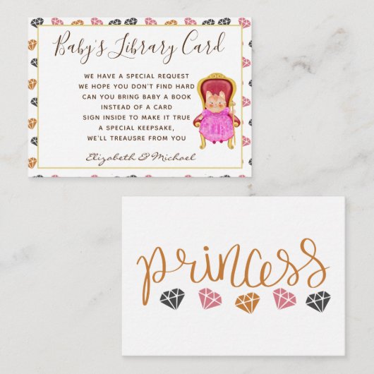 Babys Library Book Request Kaart Princess Cats Meo (Voorkant / Achterkant)