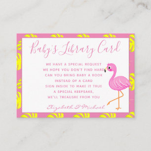 Babys Library Book Request Kaart Tropical Flamingo