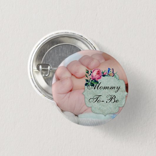 Baby's Little Hand "Mama to be" Baby shower Button (Voorkant /achterkant)