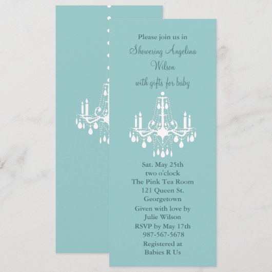 Baby's luchters (turquoise) kaart (Voorkant / Achterkant)