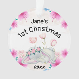 Baby's Meisje Eerste Kerstmis 2023 Gepersonaliseer Ornament
