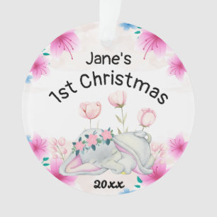 Baby's Meisje Eerste Kerstmis 2023 Gepersonaliseer Ornament