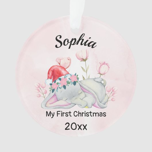 Baby's Meisje Mijn Eerste Kerstmis 2023 Gepersonal Ornament (voorkant)