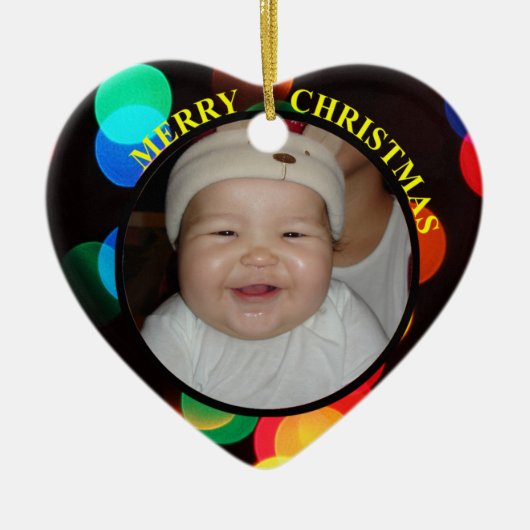 Baby's Merry kerstfoto-versiering Keramisch Ornament (Voorkant)