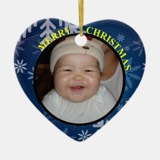 Baby's Merry kerstfoto-versiering Keramisch Ornament (Voorkant)