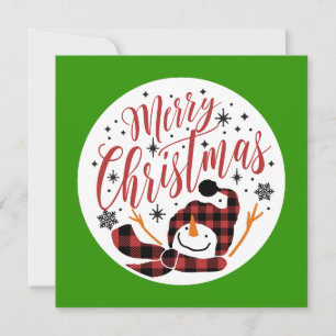 Baby's Merry Sneeuwman Eerste Kerstmis Unieke foto Feestdagenkaart