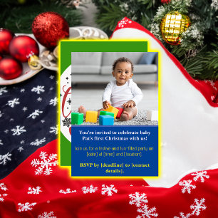 Baby's Merry Sneeuwman Eerste Kerstmis Unieke foto Kaart