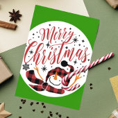 Baby's Merry Sneeuwman Eerste Kerstmis Unieke foto Kaart