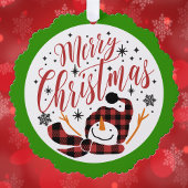 Baby's Merry Sneeuwman Eerste Kerstmis Unieke foto Ornament Kaart