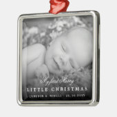 Baby's Mijn Eerste Kerstmis Mooie Foto Metalen Ornament (Links)