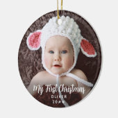 Baby's mijn eerste tijdloze kerst keramisch ornament (Links)