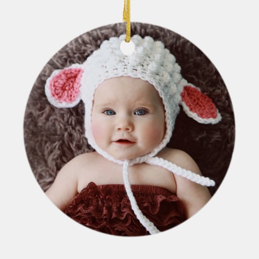 Baby's mijn eerste tijdloze kerst keramisch ornament (Achterkant)