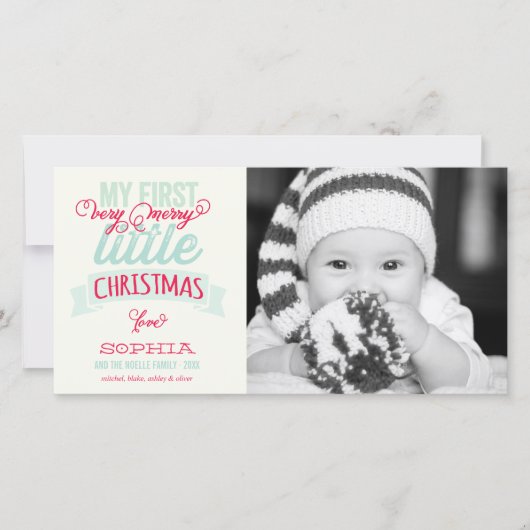 Baby's Mijn zeer prettige kerstfoto Feestdagenkaart (Voorkant)