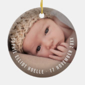 Baby's Mijn zeer prettige kerstfoto Keramisch Ornament (Achterkant)