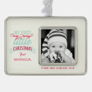 Baby's Mijn zeer prettige kerstfoto Verzilverd Omlijst Ornament