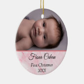 Baby's My First Christmas Gepersonaliseerde 2 foto Keramisch Ornament (Rechts)