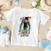 Baby's Naam Modern Simple Grunge Custom Baby Foto