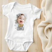 Baby's Naam Modern Simple Grunge Custom Baby Foto Romper