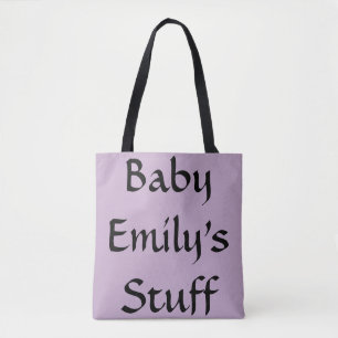 Baby's Naam Stuff Paarse Luiertas Tote Bag