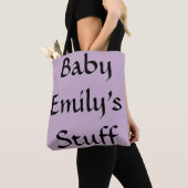 Baby's Naam Stuff Paarse Luiertas Tote Bag (Dichtbij)