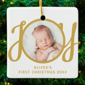 Baby's Name First Christmas Photo Keepsake Keramisch Ornament