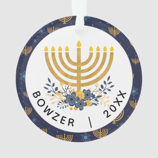 Baby's of Pet's Eerste Chanoeka Keepsake Foto Ornament (achterkant)