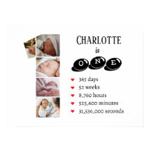 Baby's One Year Photo Collage Nursery Wall Art