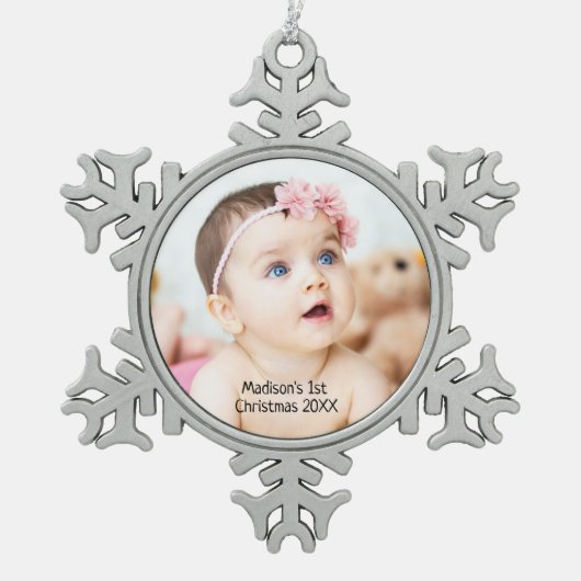 Baby's Ornament voor eerste kerstfoto op maat (Voorkant)