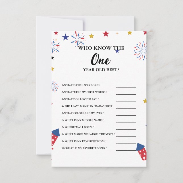 Baby's Party Game 1e Verjaardag Hoe goed weet je (Voorkant)