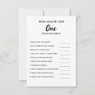 Baby's Party Game 1e Verjaardag Hoe goed weet je