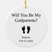 Baby's peetvader voorstel keramisch ornament (Achterkant)