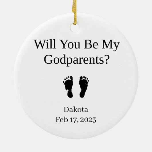 Baby's peetvader voorstel keramisch ornament (Achterkant)