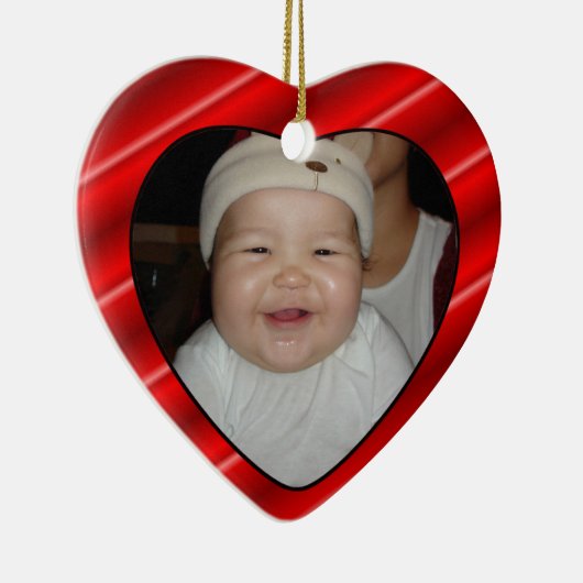 Baby's Photo CadeauLabel & Keepasebes Ornament (Rechts)