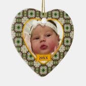 Baby's Photo Chrismas Wreath Pattern Keramisch Ornament (Rechts)