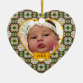 Baby's Photo Chrismas Wreath Pattern Keramisch Ornament (Voorkant)