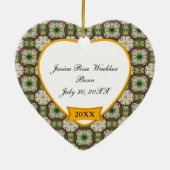 Baby's Photo Chrismas Wreath Pattern Keramisch Ornament (Achterkant)