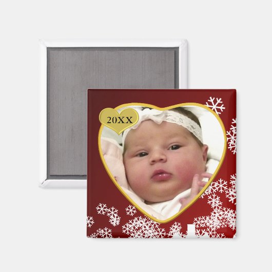 Baby's Photo Keepomwille Kerstmis Magneet (Voorkant / Achterkant)