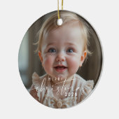 Baby's photo Merry Christmas Modern Keramisch Ornament (Links)