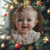 Baby's photo Merry Christmas Modern Keramisch Ornament