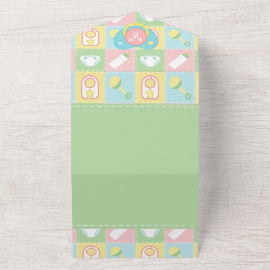 Baby's Quilt All-in-One uitnodiging (Buitenkant)