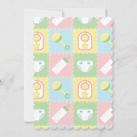 Baby's Quilt Baby shower Invitation Kaart (Achterkant)