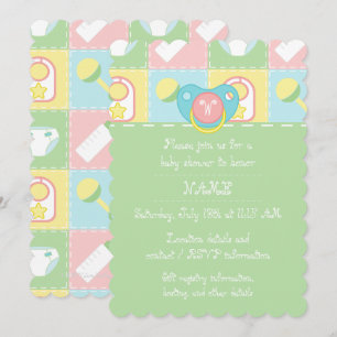 Baby's Quilt Baby shower Invitation Kaart