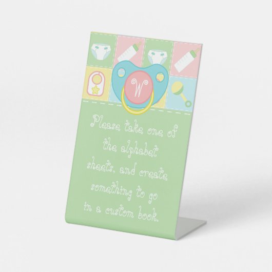 Baby's Quilt Pedestal Sign Reclamebord Met Voetstuk (Voorkant)