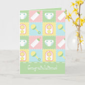 Baby's Quilt Wenskaart Kaart (Gele Bloem)